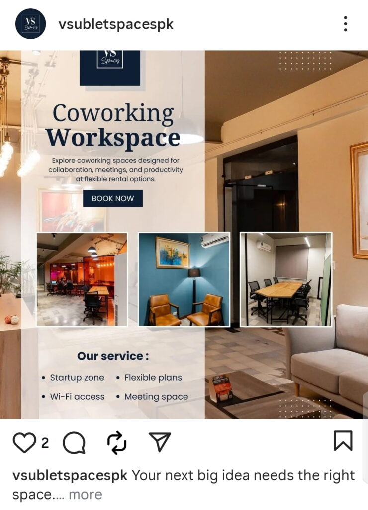 vsublet coworking space in lahore